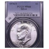 1976 S PCGS MS66 SILVER IKE DOLLAR