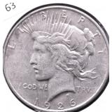 1926 D PEACE DOLLAR VF