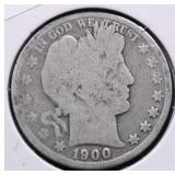 1900 S BARBER HALF DOLLAR AG