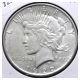 1922 PEACE DOLLAR AU