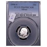 1996 S PCGS PF69DC SILVER DIME