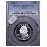 1996 S PCGS PF69DC SILVER QUARTER