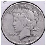 1924 PEACE DOLLAR VG