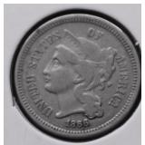 1866 3 CENT SILVER  VF