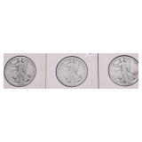 3 WALKING HALF DOLLARS