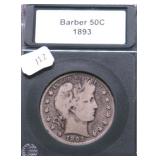 1893 BARBER HALF DOLLAR VG