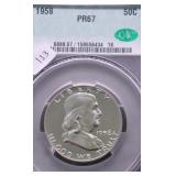 1958 CAC PF67 FRANKLIN HALF DOLLAR