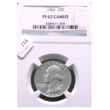1961 NGC PF67 CAMEO WASHINGTON QUARTER