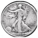 1942 WALKING HALF DOLLAR VG