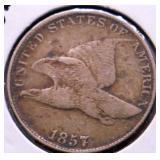 1857 FLYING EAGLE CENT F