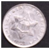 1853 3 CENT SILVER AU