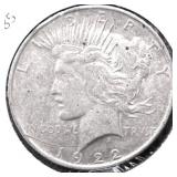 1922 D PEACE DOLLAR VF