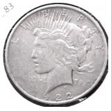 1922  D PEACE DOLLAR XF