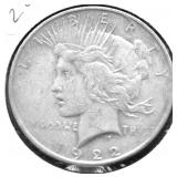 1922  PEACE DOLLAR VF