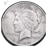 1922  PEACE DOLLAR VG