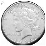 1922 S PEACE DOLLAR VF