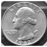 1962 GEM BU WASHINGTON QUARTER