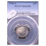 1946 S PCGS MS66 FB ROOSEVELT DIME
