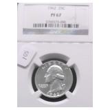 1962 NGC PF67 WASHINGTON QUARTER