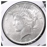 1922 CHOICE BU PEACE DOLLAR