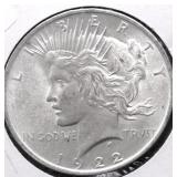 1922 CHOICE BU PEACE DOLLAR