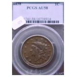 1838 PCGS AU 58 LARGE CENT