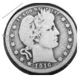 1916 D BARBER QUARTER VG