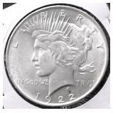 1922 CHOICE BU PEACE DOLLAR