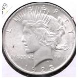1923 CHOICE BU PEACE DOLLAR