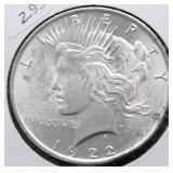 1922 CHOICE BU PEACE DOLLAR