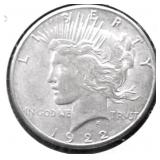 1922 S PEACE DOLLAR VF