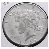 1922 S PEACE DOLLAR VF