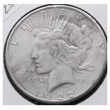1922 S PEACE DOLLAR VF