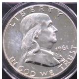 1961 PROOF FRANKLIN HALF DOLLAR