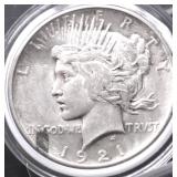 1921 PEACE DOLLAR AU
