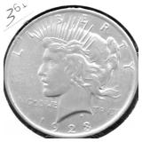 1923 PEACE DOLLAR AU DETAILS