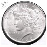 1922 CHOICE BU PEACE DOLLAR