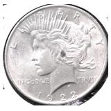 1922 CHOICE BU PEACE DOLLAR