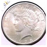 1925 PEACE DOLLAR AU
