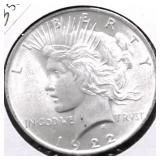 1922 CHOICE BU PEACE DOLLAR