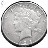 1925 S PEACE DOLLAR VF