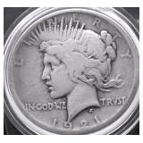 1921 PEACE DOLLAR VG