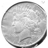 1934 D PEACE DOLLAR F