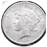 1925 PEACE DOLLAR AU
