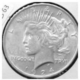 1924 PEACE DOLLAR XF