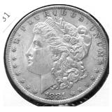 1881 O MORGAN DOLLAR AU
