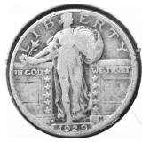 1929 D STANDING QUARTER VF