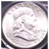 1959 CHOICE BU FRANKLIN HALF DOLLAR