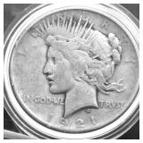 1921 PEACE DOLLAR VG