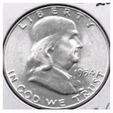 1954 GEM BU FRANKLIN HALF DOLLAR